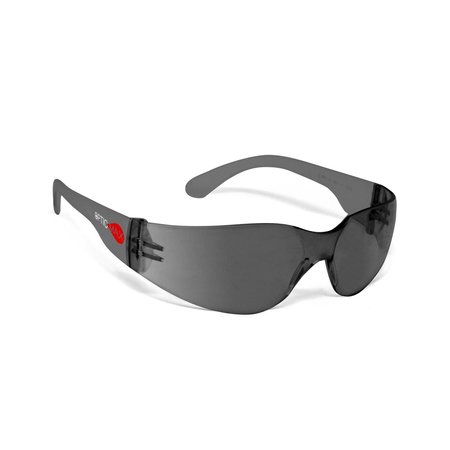 OPTIC MAX Gray Shaded Safety Glasses, Full Polycarbonate Lens 100GAF